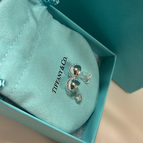 Tiffany & Co. Sterling Silver HardWear Bolt w/Chain Stud Earrings, 10mm EUC - Picture 3 of 7